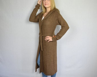 SOFORT LIEFERBAR Gestrickter Alpaka Pullover Mantel, Lange Damen Strickjacke