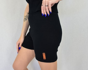 Knitted cotton women shorts Knitted organic short pants Summer high waist shorts boxers Spring mini yoga shorts Sleeping organic shorts