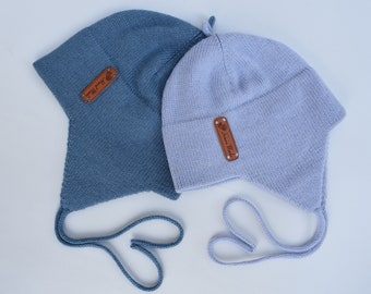 Tricoté alpaga oreille rabat chapeau bonnet chaud tricoté pour enfant casque de laine d’hiver avec oreilles bonnet d’hiver pour garçon cadeau pour bébé fille bambin bébé rose