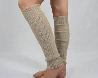 Jambières tricotées pour femmes Jambières alpaga Chaussettes chaudes longues en laine Chaussettes de danse tricotées Jambières tricotées en laine tongs Chaussettes de yoga