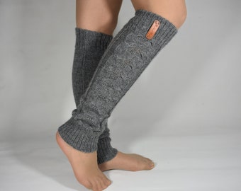 Calentadores de piernas largos de punto para mujeres cálidas lana alpaca hasta la rodilla baile flip flop calcetines deporte bota yoga calcetines bota toppers negro blanco gris