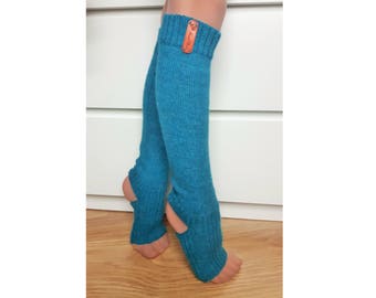 Knitted leg warmers for kid Alpaca warm long socks with heel Wool dance socks boot toppers yoga socks girl boy baby toddler white black pink
