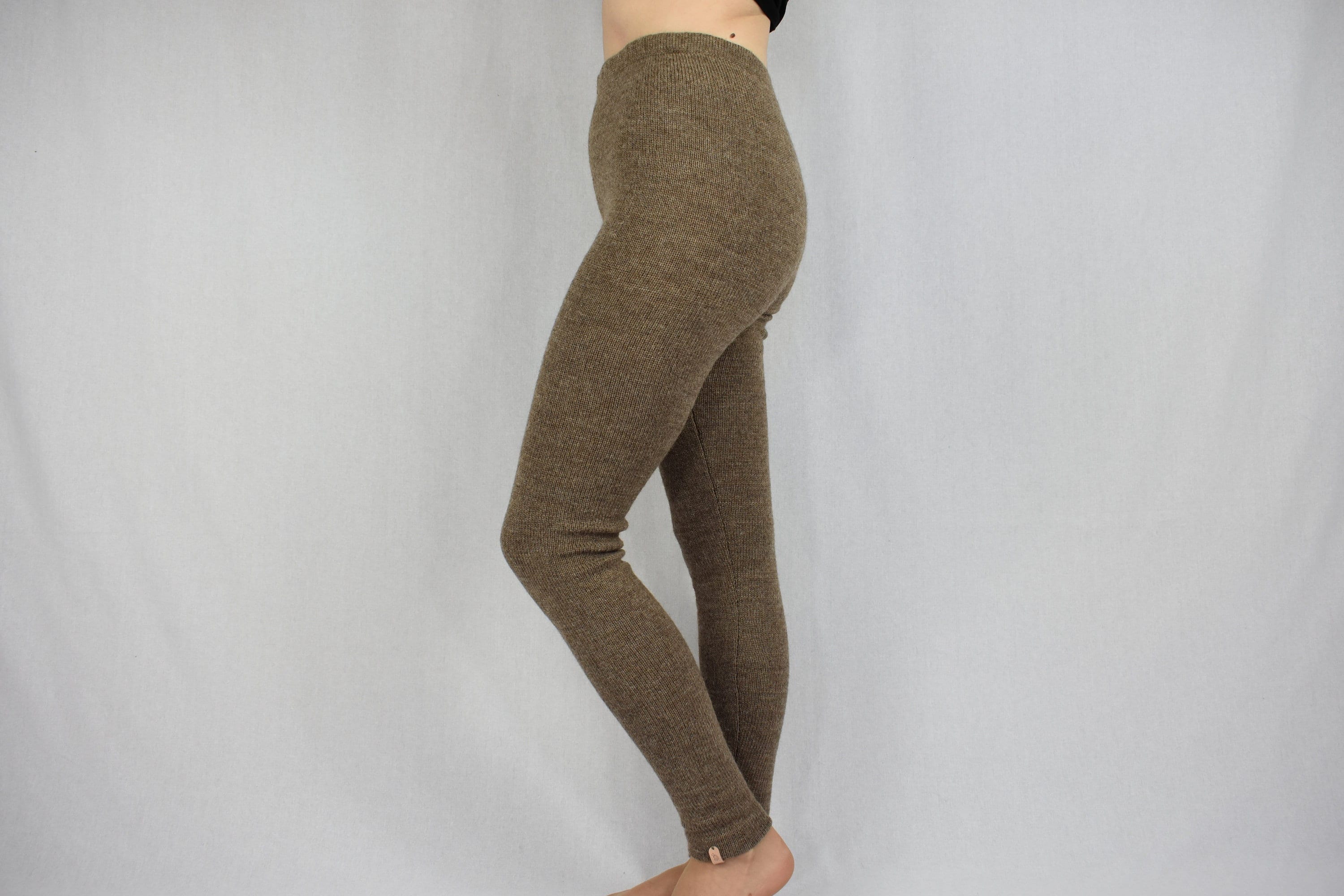 Knitted Warm Leggings for Women Skinny Wool Alpaca Pants Trousers