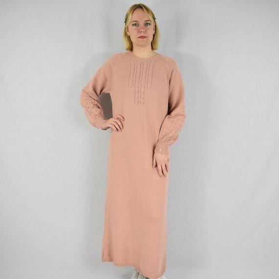 cable knitted dress womens Cotton Maxi Sweater Dress, Women's Knit Long Sleeve dresses boutique
