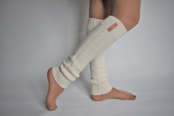 Alpaca Leg Warmers Knitted Leg Warmers for Women Warm Long Wool