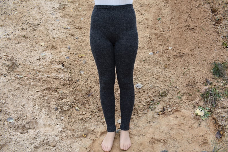 Knitted warm leggings for women skinny wool alpaca pants image 2