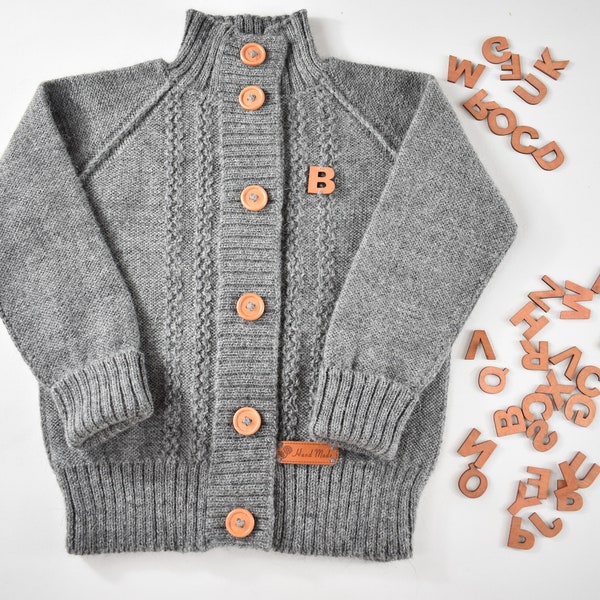 Kids alpaca sweater Knitted cardigan for girl Warm sweater for baby Wool jacket for boy Toddler wool sweater Personalized gift for baby