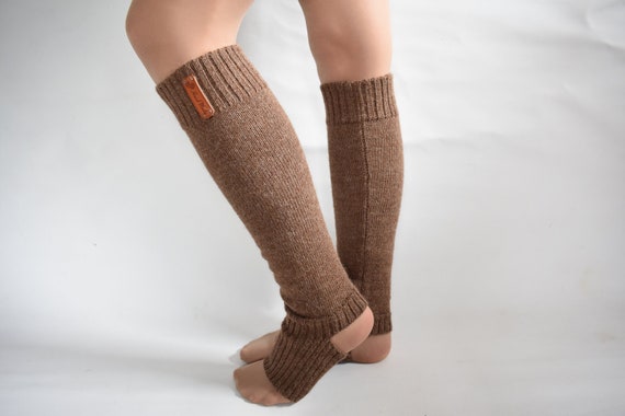 Knitted Wool Leg Warmers Warm Long Wool Dance Socks Knitted Alpaca