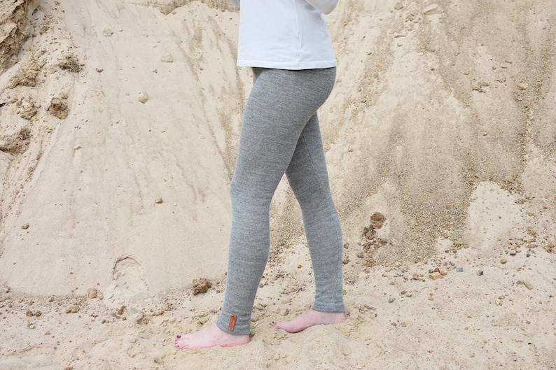 Knitted warm leggings for women skinny wool alpaca pants image 5