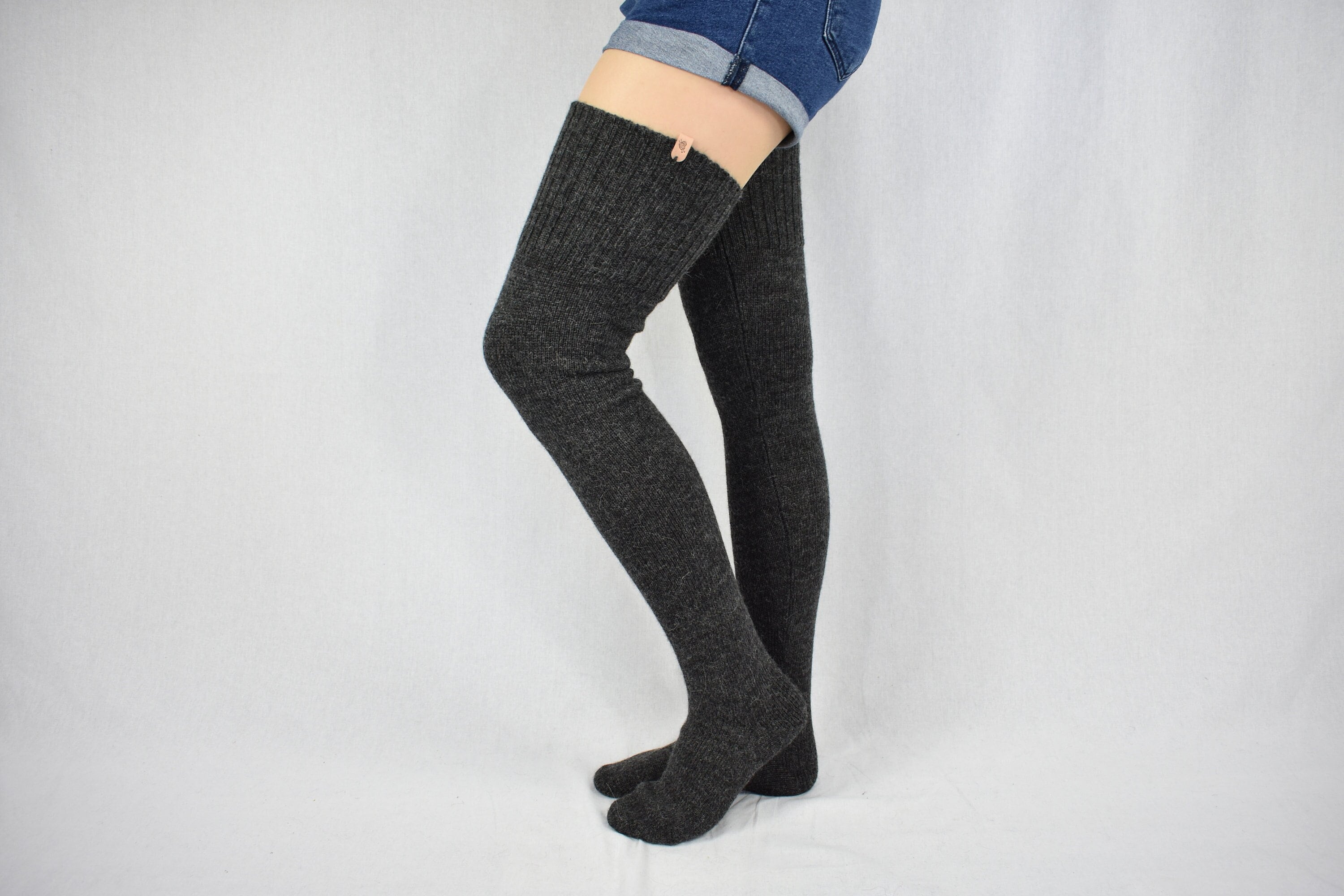 Lemon Dance Rib Women's Over The Knee Socks - Free Shipping