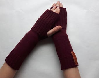 Gestrickte lange Handstulpen für Kind Warme Alpaka fingerlose Handschuhe Wolle Arm Pulswärmer Fäustlinge Fäustlinge Kleinkind Mädchen Junge schwarz weiß blau rosa