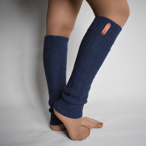 Alpaca leg warmers Knitted leg warmers for women Warm long wool socks Knitted dance socks Knitted wool leg warmer flip flop yoga socks image 3