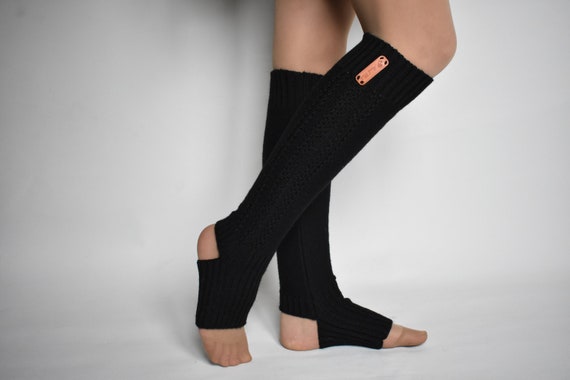 Alpaca leg warmers Knitted leg warmers for women Warm long wool socks  Knitted dance socks Knitted wool leg warmer flip flop yoga socks