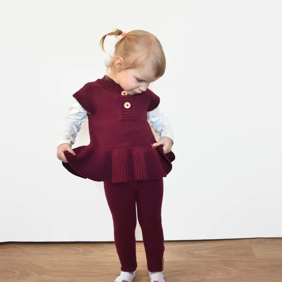 Legging en alpaga tricot Legging chaud tricot pour enfant