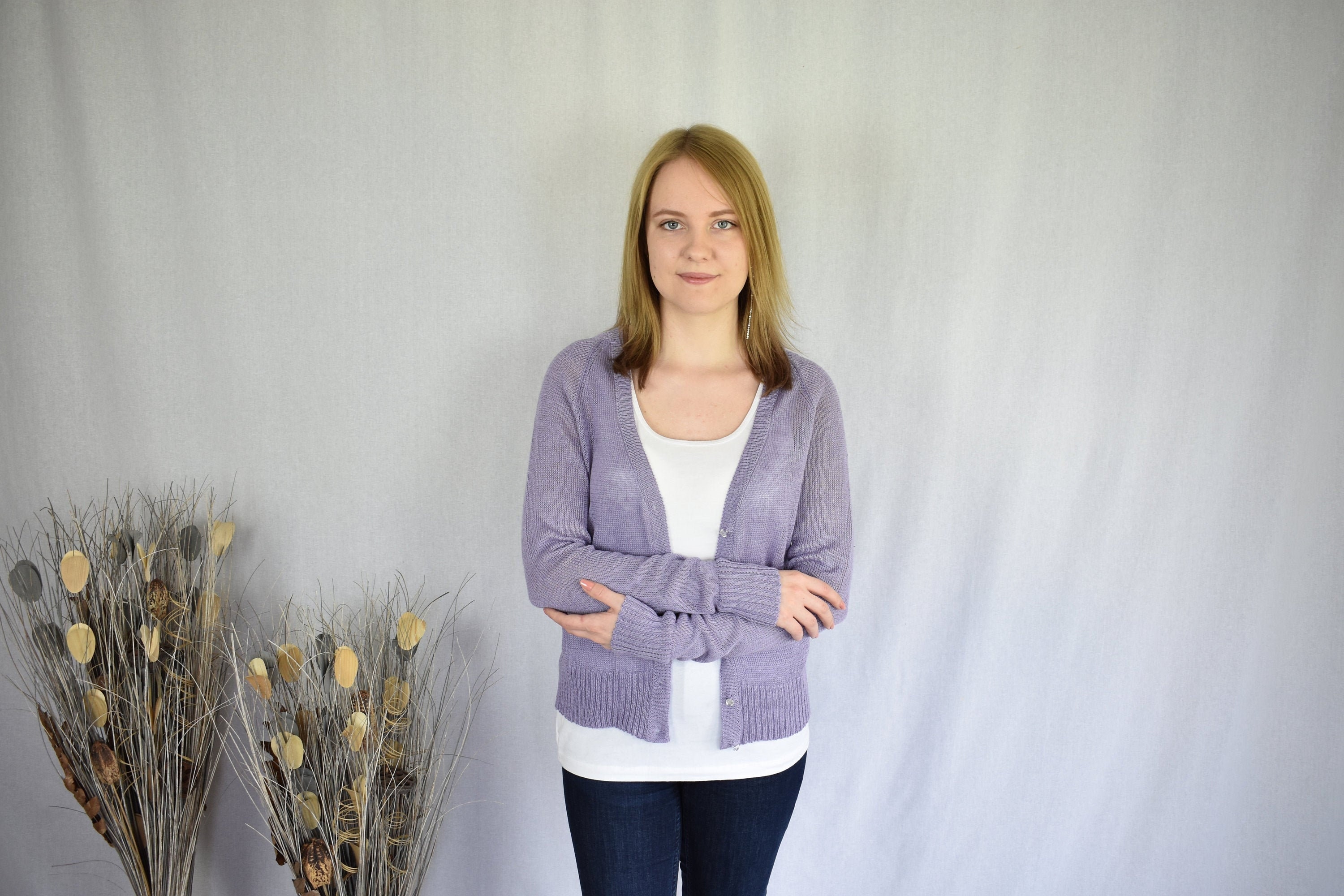Short Sleeve Linen Jacket with Strap