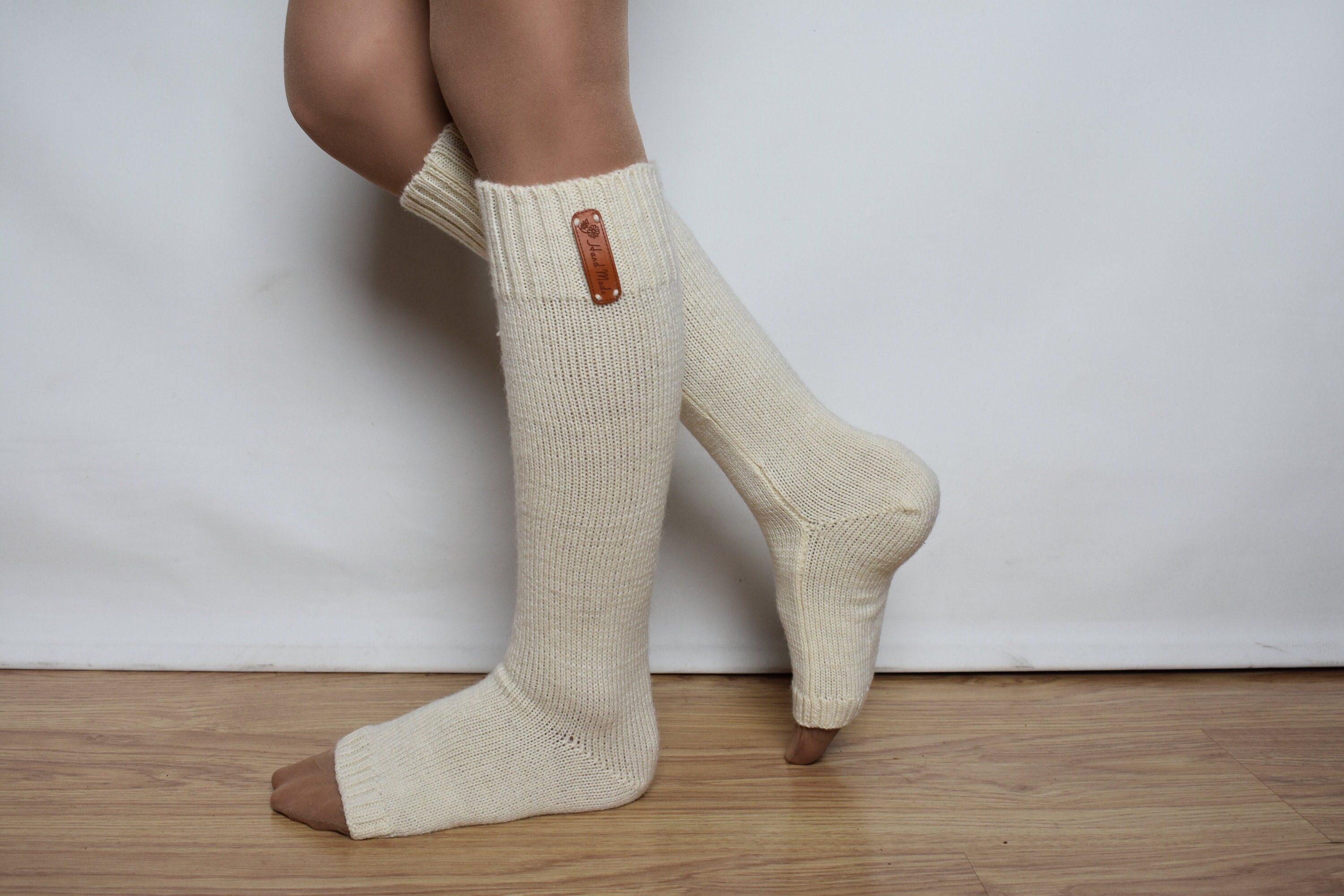 Lot De 2 Paires De Jambières Tricotées Pour Femme - Style Y2K Vintage - Blanches Et Noires - Pour L'hiver, Mode Décontractée