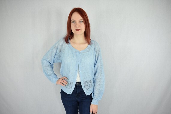 Knitted Short Linen Cardigan, Organic Summer Sweater, Lightweight