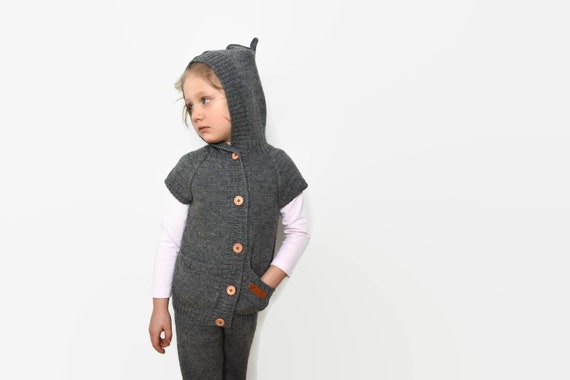 Gilet tricoté sans manches pour bébé fille, pull à fleurs pour enfant en  bas âge, mode