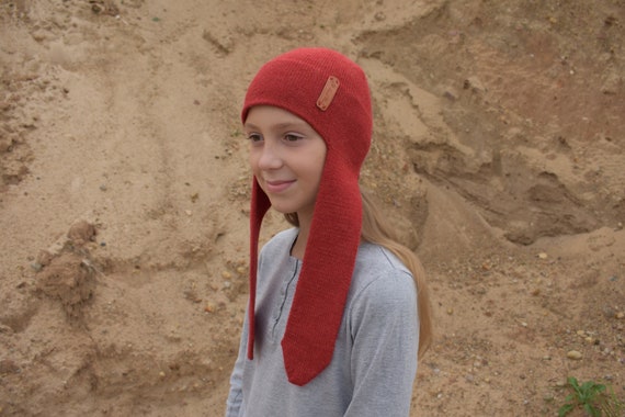 Knitted Wool Kids Hat, Alpaca Ear Flap Beanie, Winter Boys 