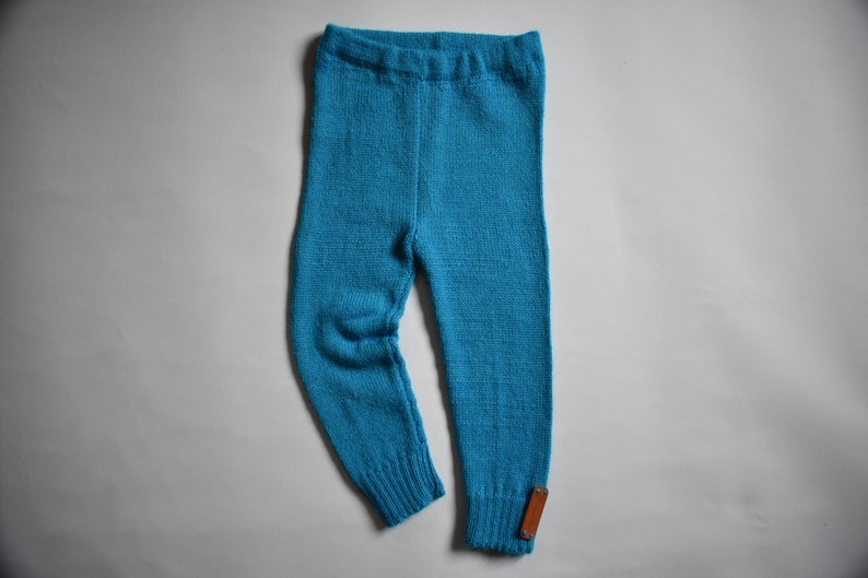 Knitted alpaca leggings Knitted warm leggings for kid Knitted wool trousers Warm winter pants Sweatpants for kid newborn baby boy girl image 1