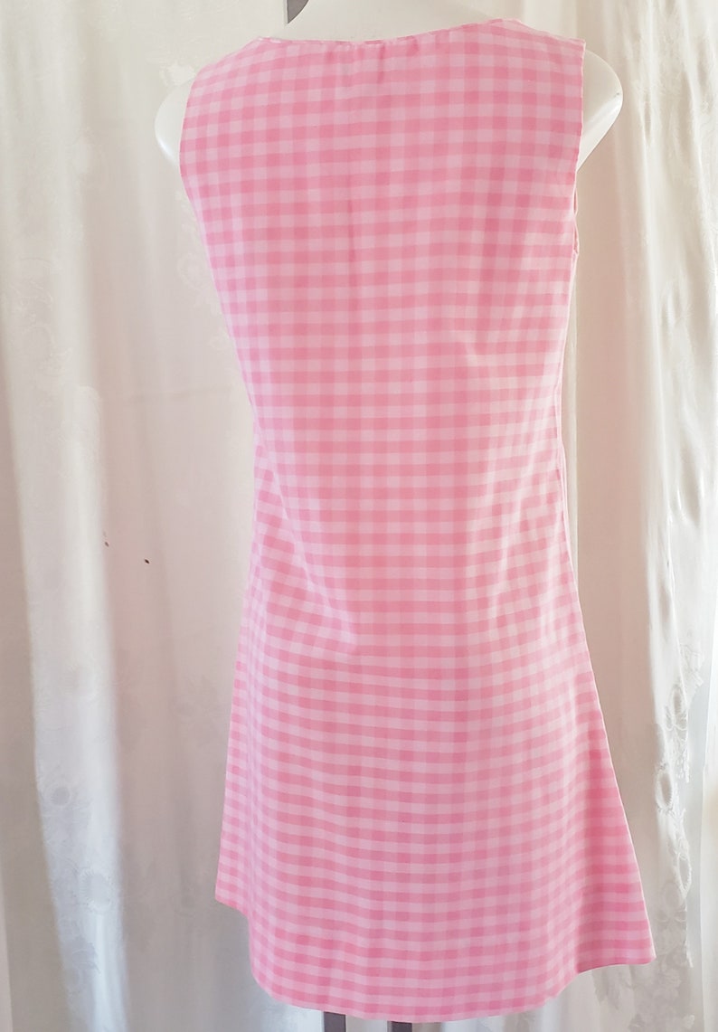 Pink Gingham /& Flower Pot Summertime Day Dress 1960/'s