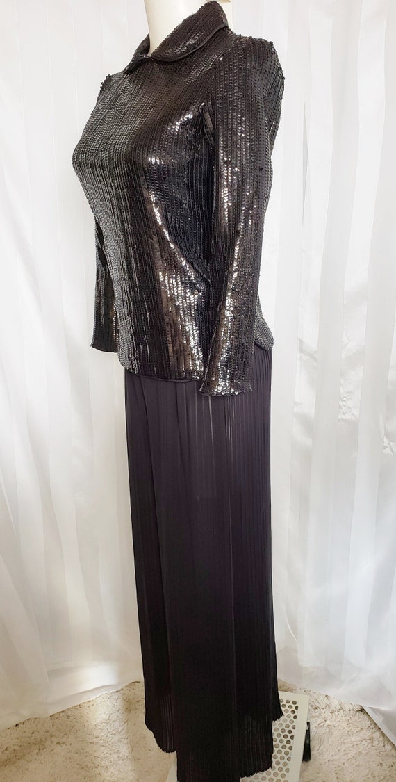 Pleated Palazzo Pants & Sequinned Top 1960's