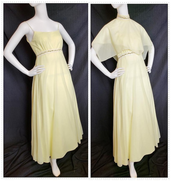 1960's Lemon Chiffon Dreamy Dress