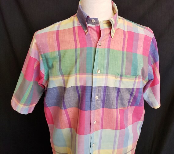 INDIA MADRAS 1960's - 70's Shirt, India-Woven, Mad