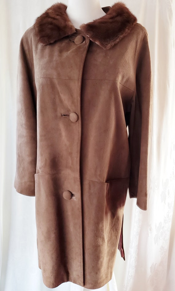 CHOCOLATE Suede 1960's Coat by Maurices