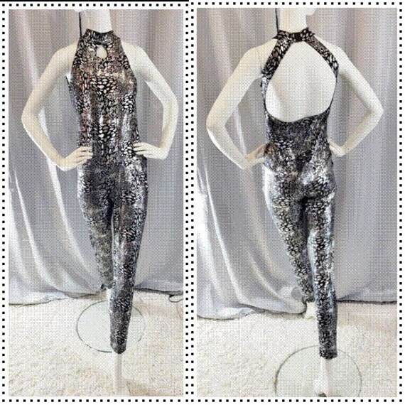 Silver 'n Black 'Animal Magnetism' Jump Suit! 197