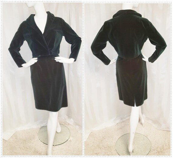 EMERALD Velvet Sophisticated 1960's Suit