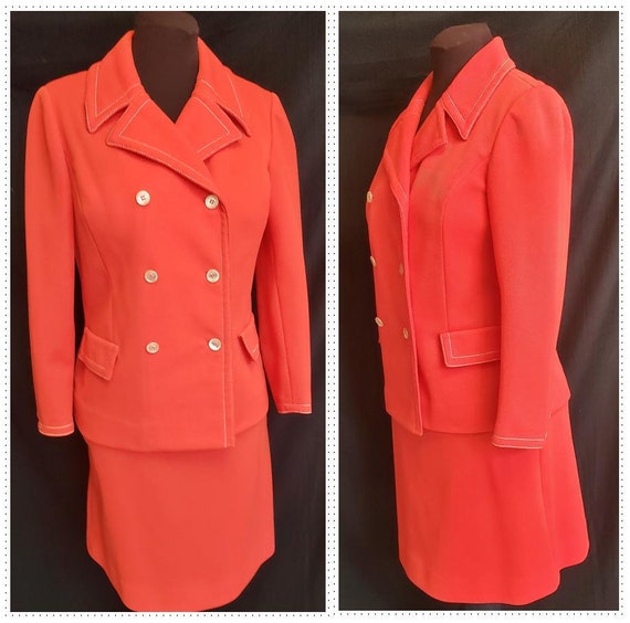Butte Knit 1960's RED Mad-Men Suit