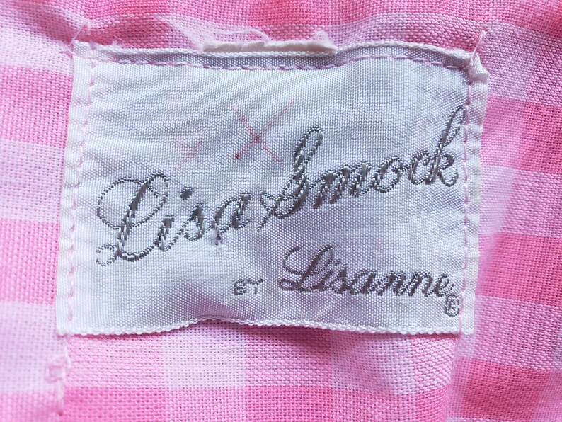 Pink Gingham /& Flower Pot Summertime Day Dress 1960/'s