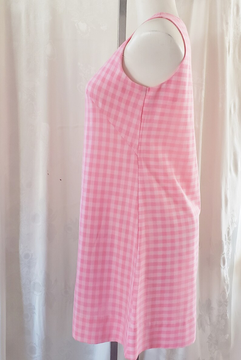 Pink Gingham /& Flower Pot Summertime Day Dress 1960/'s