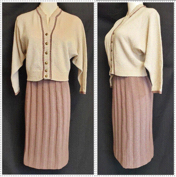 1940's Kimberly Tasty 'MOCHA' Knit Suit