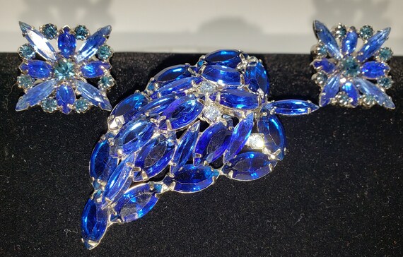Mid-Century Bright Blue 3-Piece Jewelry Set 1950'