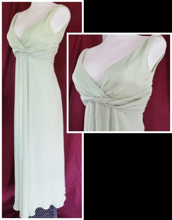 Goddess Green Chiffon Dress 1960's