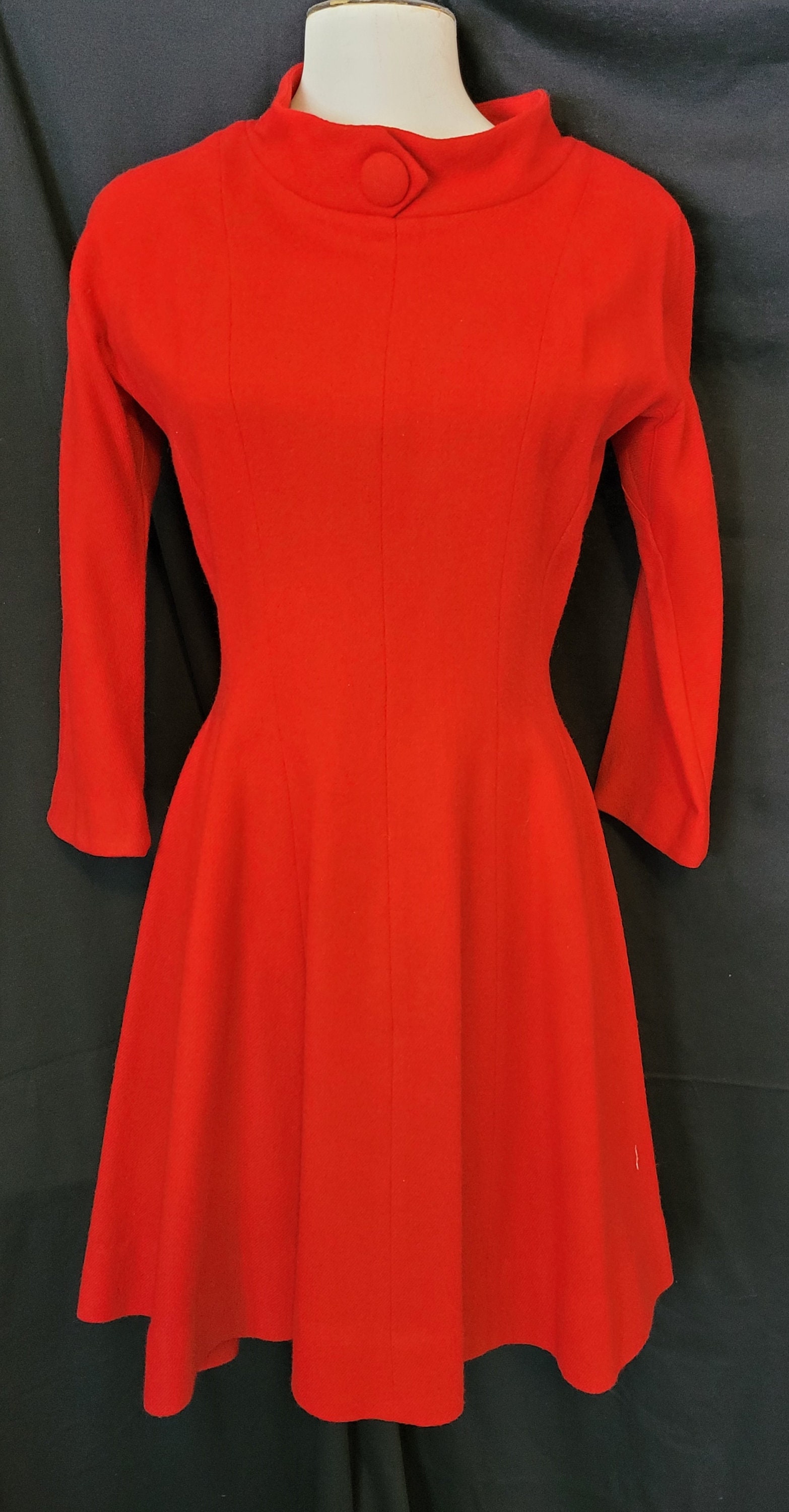 Jonathan Logan Radiant RED Wool Dress & Swing Coat Ensemble | Etsy