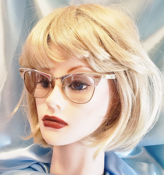 Mid-Century Cat-Eye Silver Eye Glasses