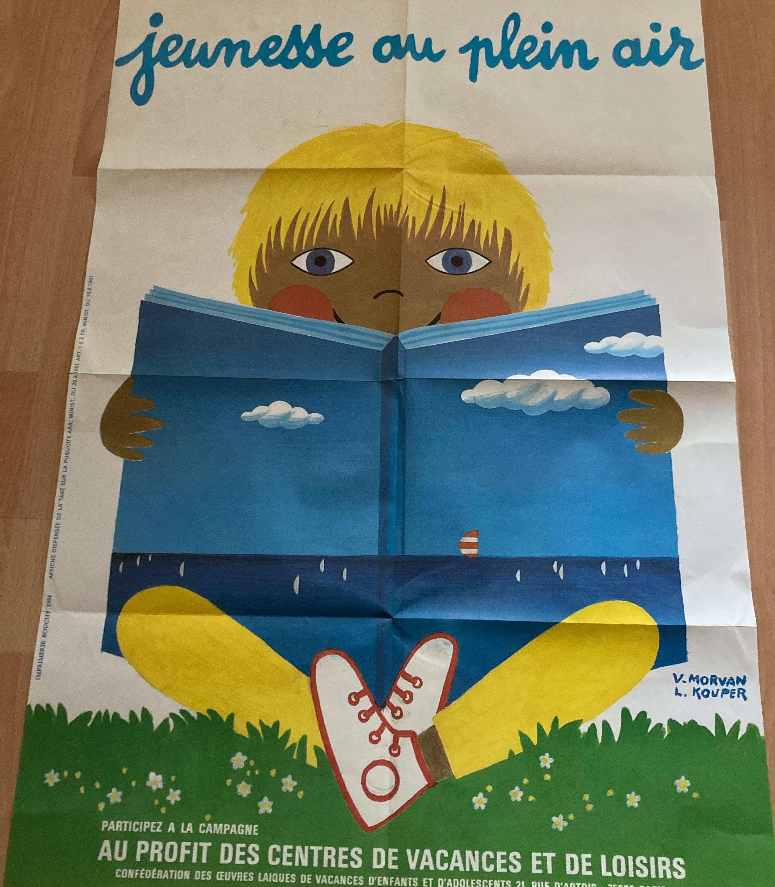 Poster Vintage 40x60cm 'Jeunesse Au Plein Air' - Reproduction Haute Qualité