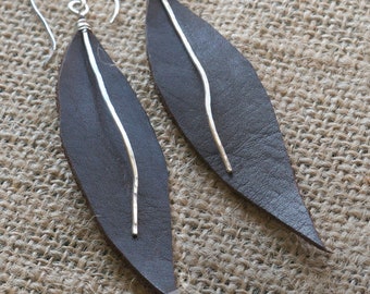 Oversized Leather Earrings |  Leather Jewelry | Leather Earrings for Women | Handmade Earrings | Statement Earrings| Boho Leather Earrings