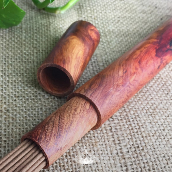 Beautiful Rosewood Incense Sticks Carrier | Keeps 8.5 In. Sticks Or Aromatics Fresher | Compliments Living Spaces | Stick Incense Canister