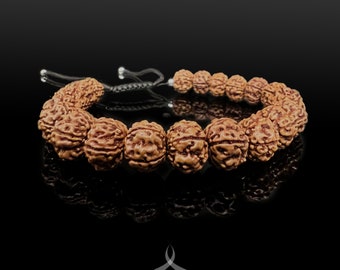 Rudraksha Bracelet with 10 mm Beads | Lucky Bracelet | Adjustable Rudraksha Bracelet | Mala Bracelet | Shiva Bracelet | Wrist Mala