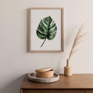 Impression d&#39;art botanique / Monstera / Affiche Vintage Aquarelle / Art mural floral /  Décoration intérieure / Affiche plante