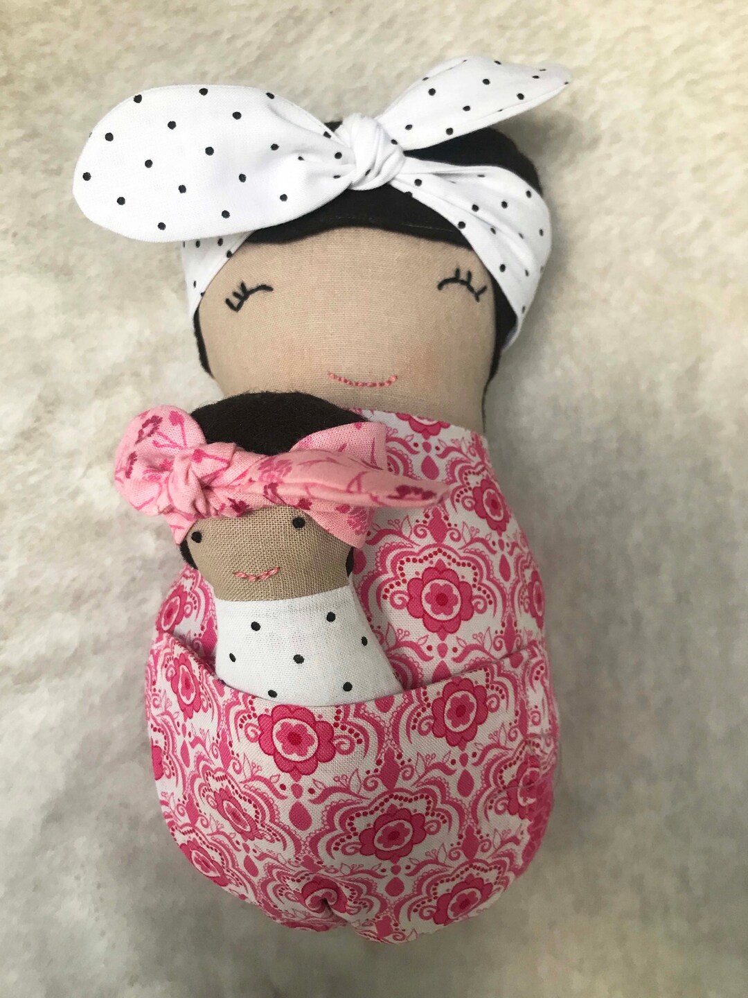 Rosie Mom and Baby Doll Set Cloth Doll Stuffed Toy Lovie Etsy