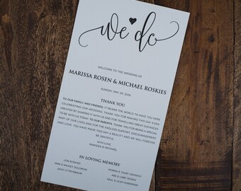 Silver Foil Wedding Program Foil Wedding Program Silver Foil Etsy