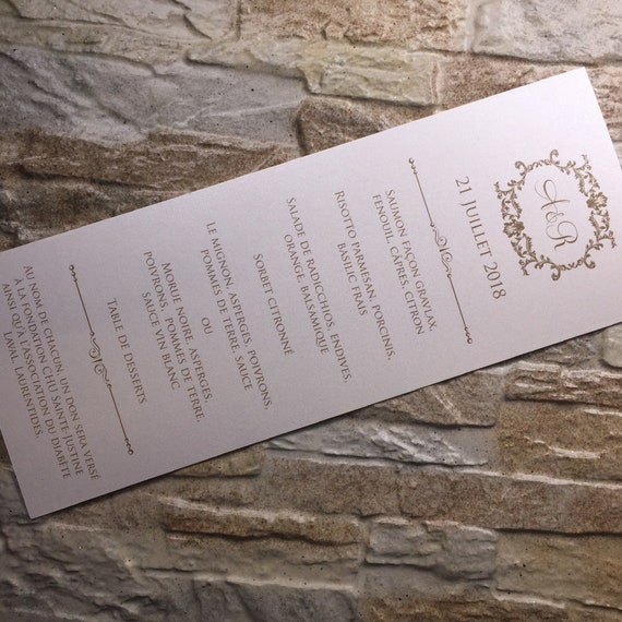 Orange and Navy Wedding Menus Printed Wedding Menus Wedding Menu Cards DEPOSIT Orange Wedding Menu