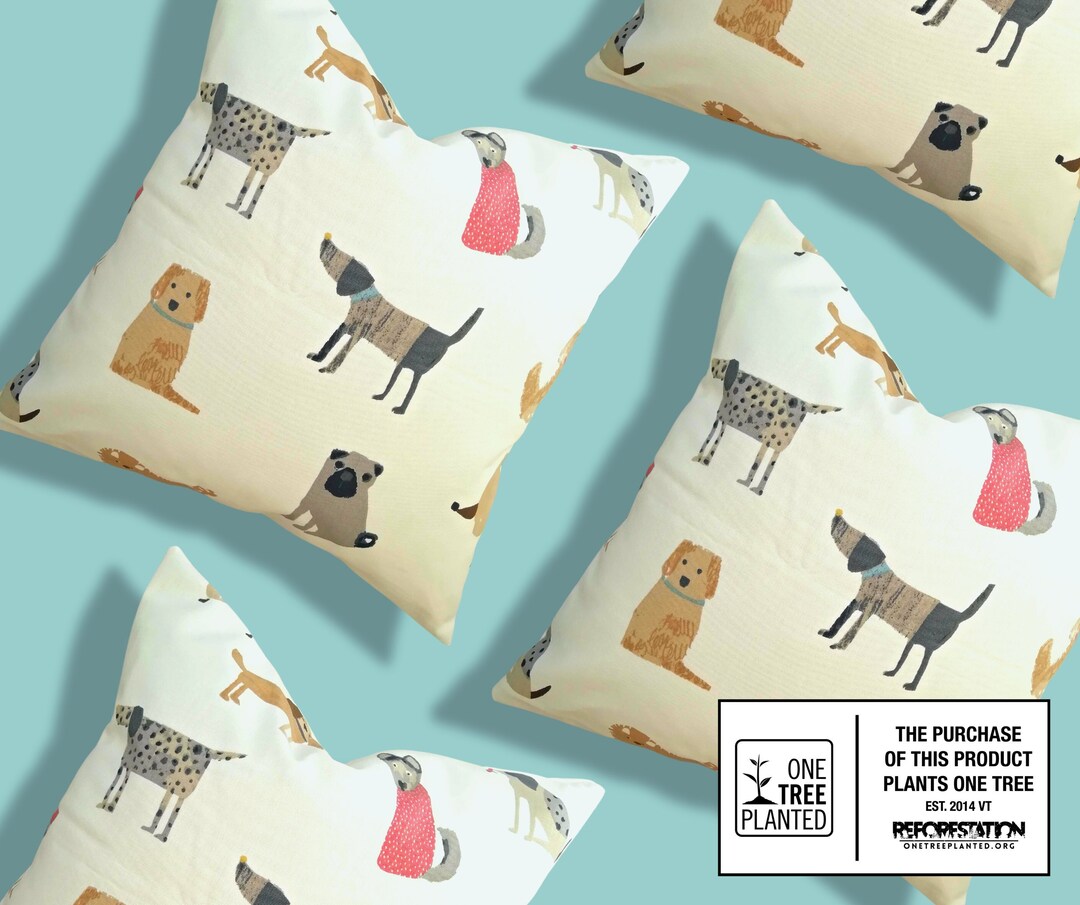 Cartoon Dogs Cushion Cover Etsy