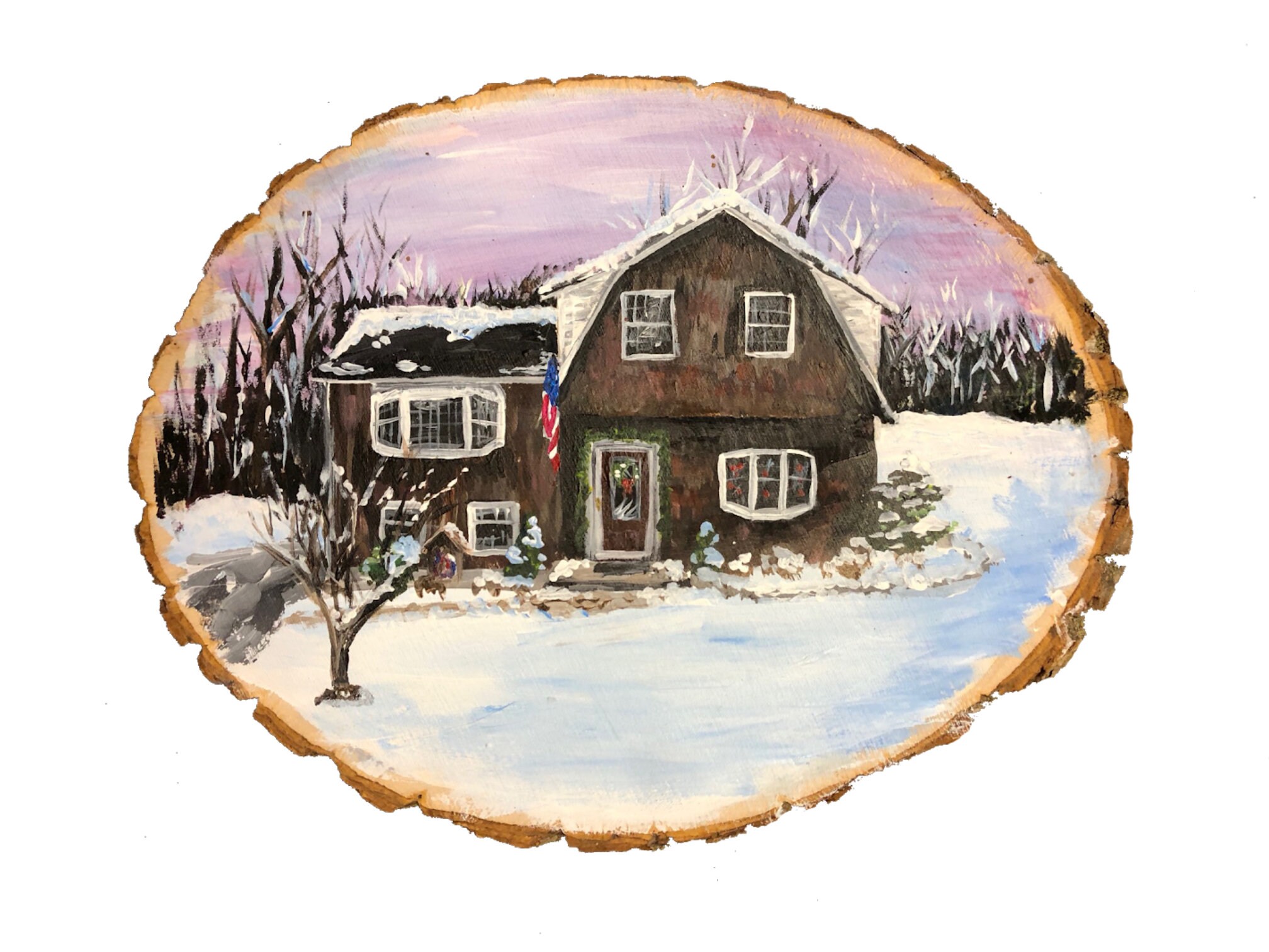 Custom Home Painting on Wood Etsy