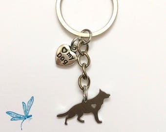 German Shepherd dog keychain